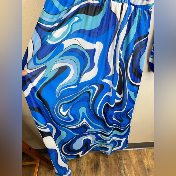Sheer Psychedelic Dopamine Girl Maximalist Swirl Maxi Dress Plus Size Festival - Picture 7 of 13